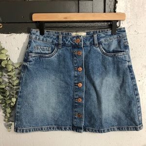 ASOS New Look Button Down Denim Jean Skirt